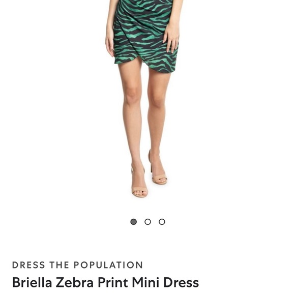 Dress the Population Brielle Zebra Print Mini Dress, Size XXS, NWT - Picture 2 of 11